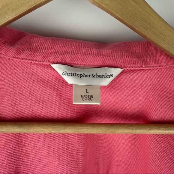 Christopher & Banks Women’s Large Pink Denim Jacket - Picture 5 of 8